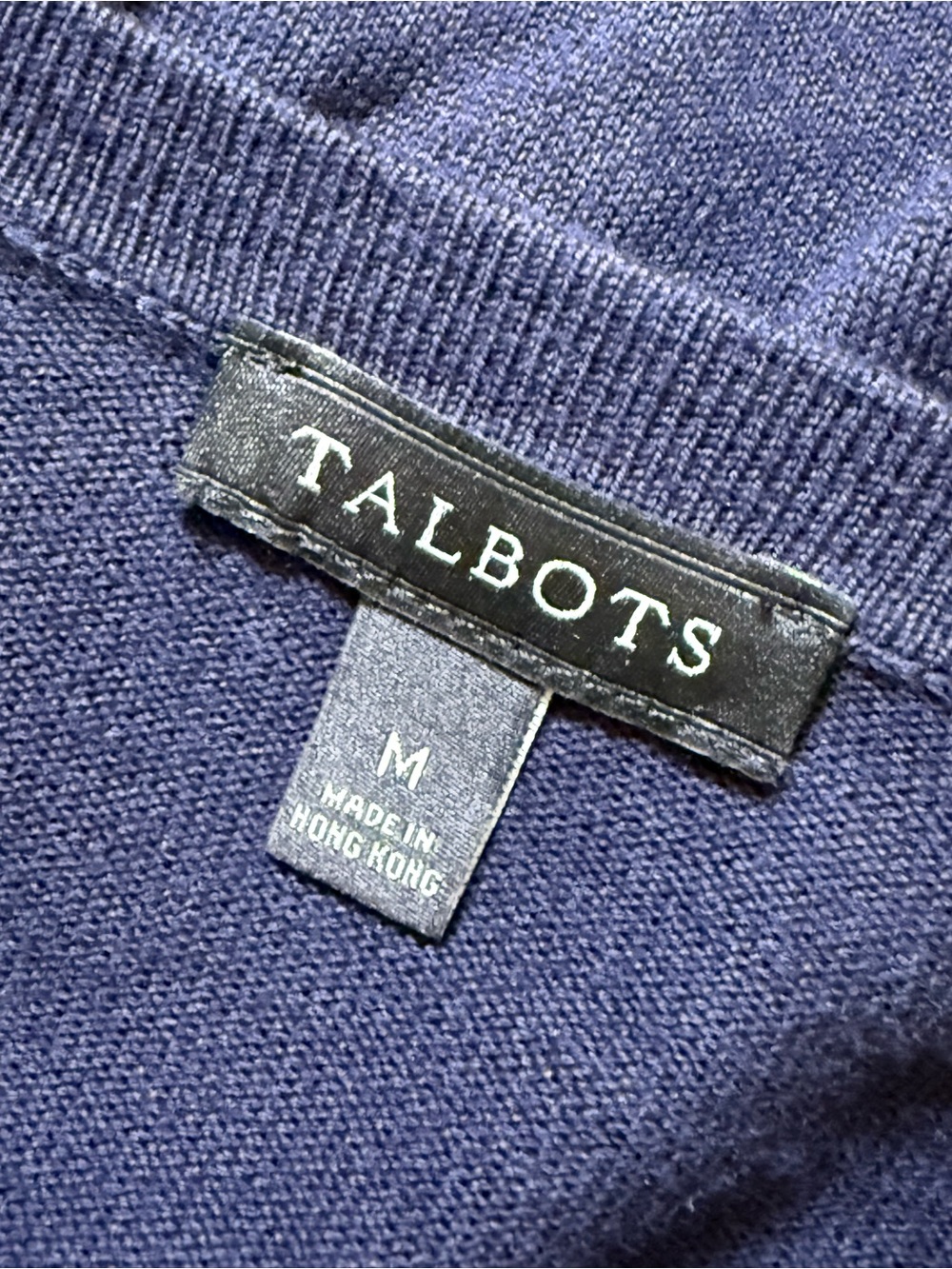 Talbots Navy French Embroidered Cardigan Sweater Medium NWT Preppy Parisian - Picture 5 of 6